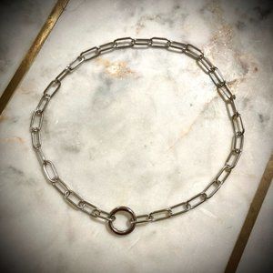 Silver Paperclip Necklace O-Ring Choker